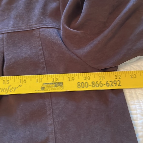 Kim Rogers Brown Faux Suede Jacket Size Large - Picture 7 of 7